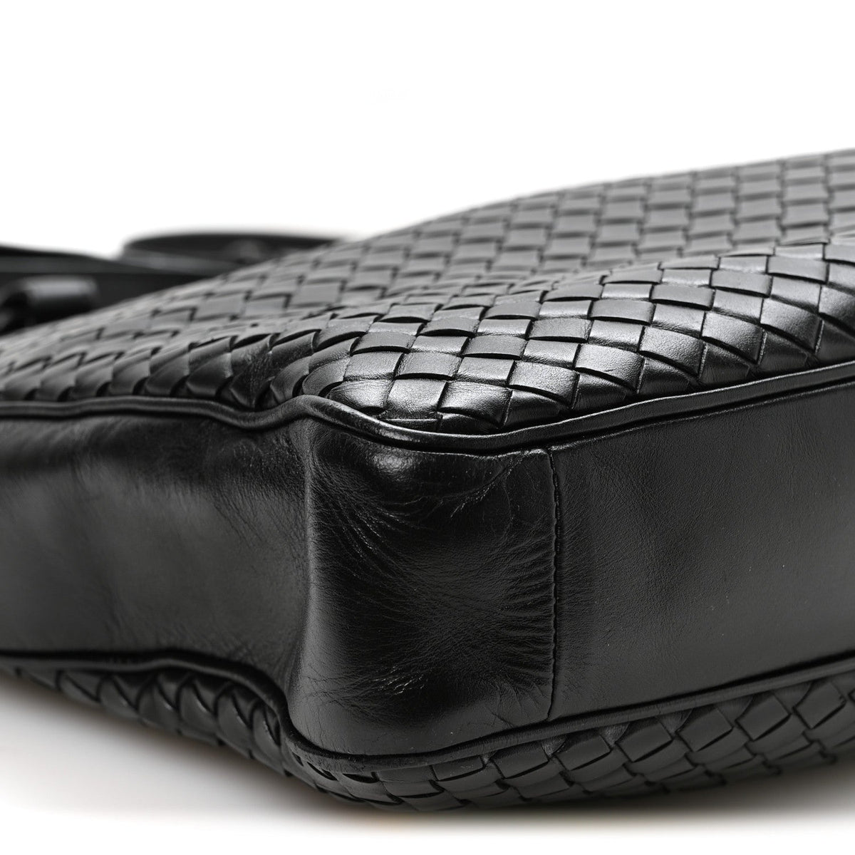 Nappa Intrecciato Front Pocket Convertible Tote  Black