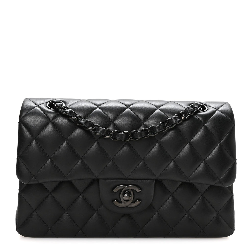 Lambskin Quilted Small Double Flap So Black