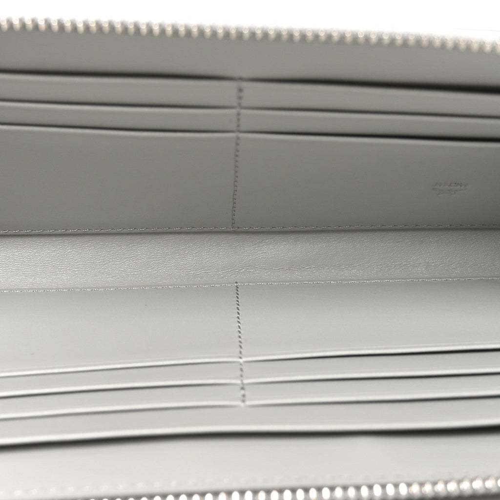 Metallic Visetos Aren VI Zip Around Wallet Silver