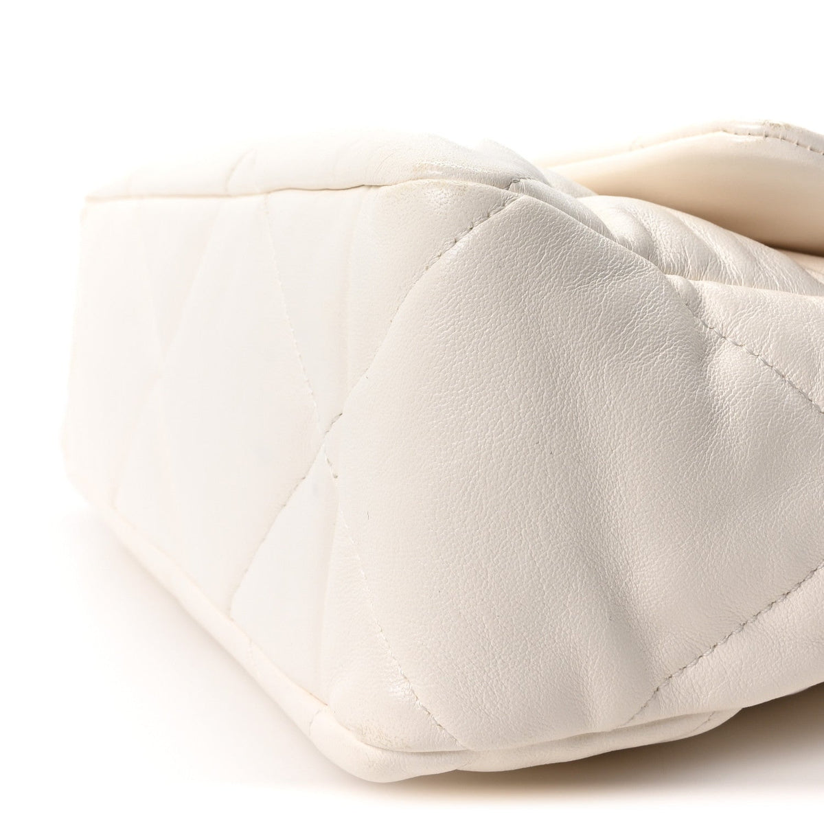 Lambskin Quilted Large Chanel 19 Flap White