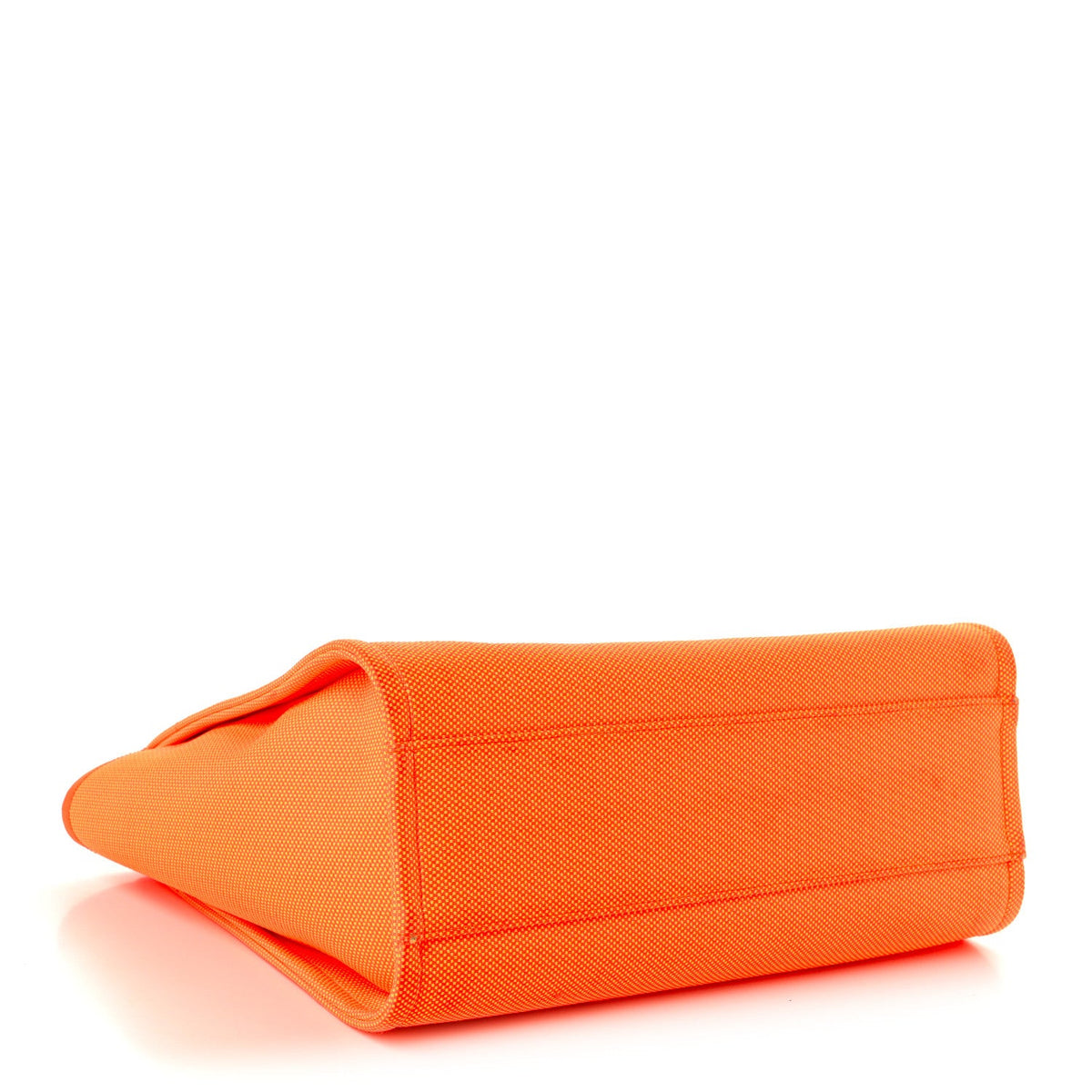 Mixed Fibers Calfskin Small Deauville Tote Orange Yellow