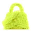 Faux Fur Medium Fluffy Hourglass Top Handle Bag Fluo Yellow