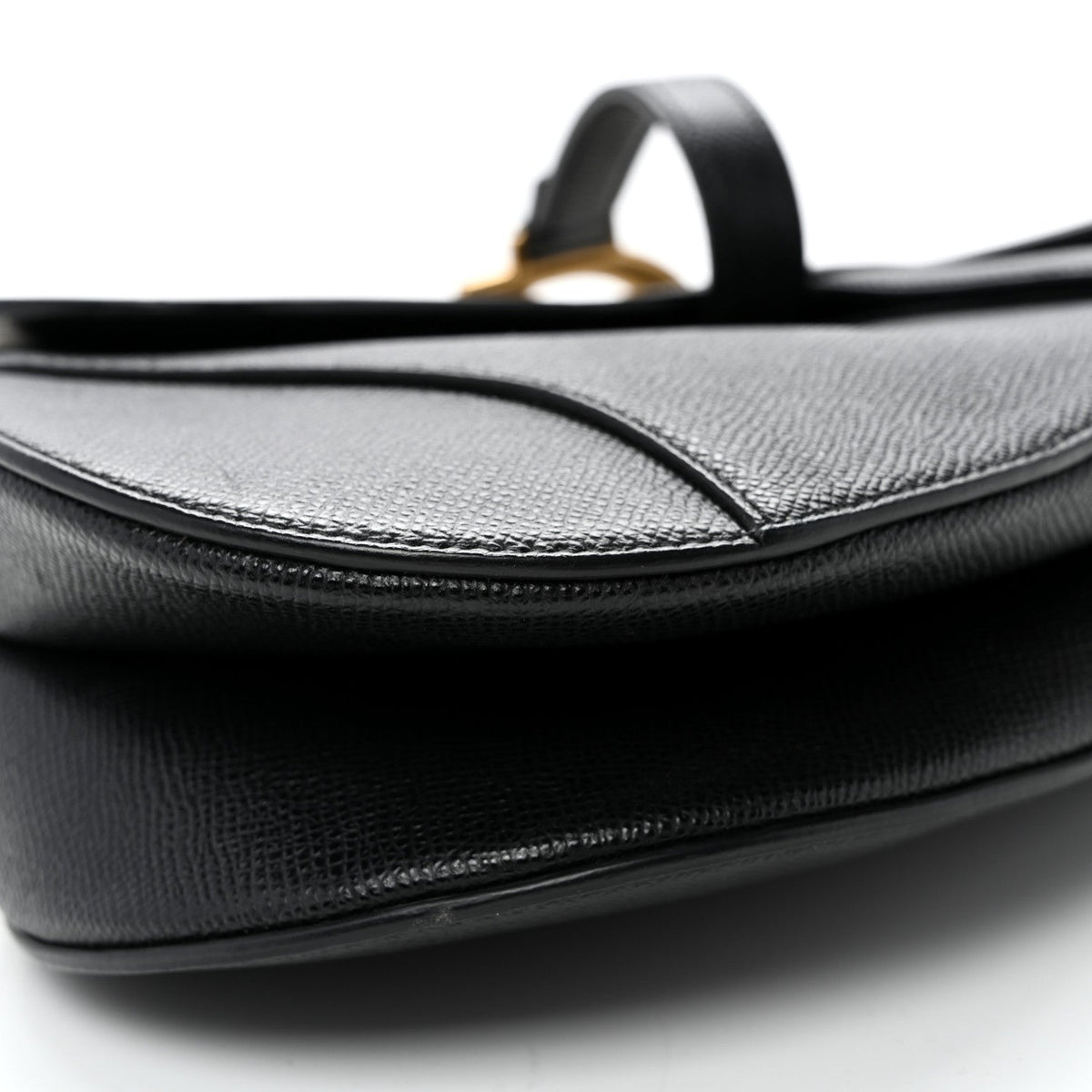 Grained Calfskin Saddle Bag Black