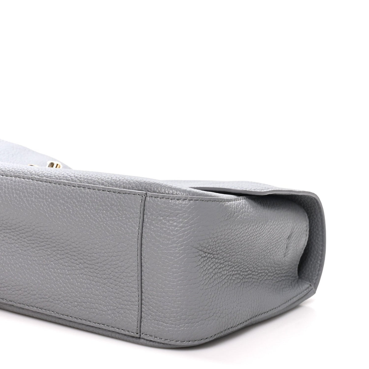 Grained Calfskin Small Souplissimo Maxi Flap Grey