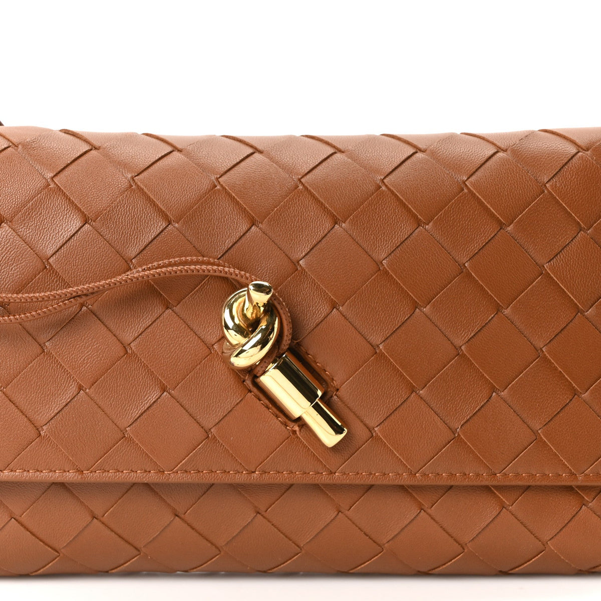 Nappa Intrecciato Andiamo Pouch On Strap Tannin