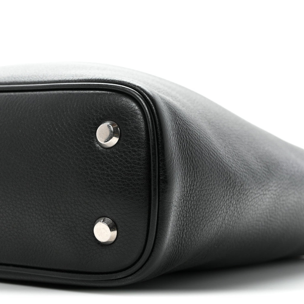 Grained Calfskin Medium Locker Hobo Black