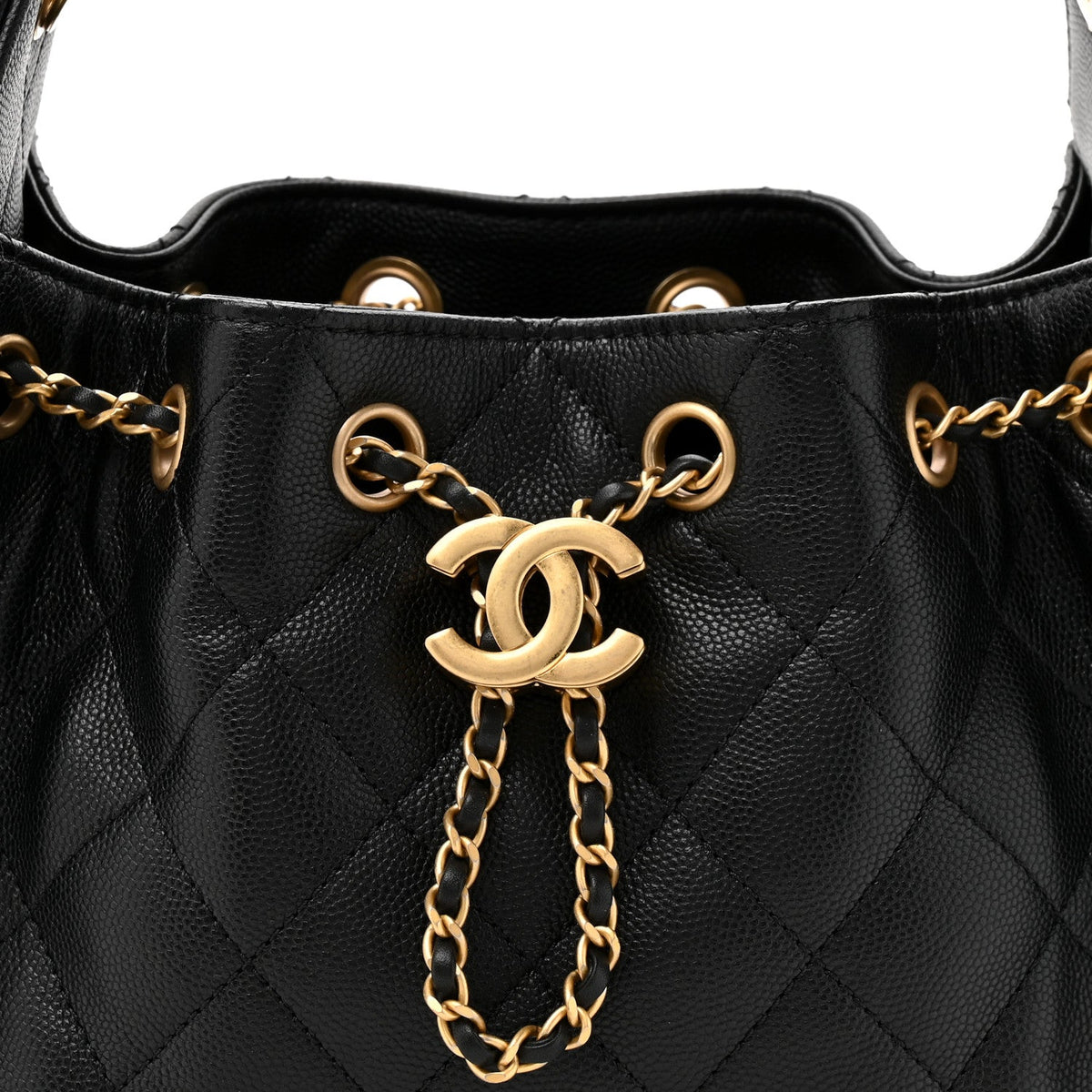 Caviar Quilted Mini Chanel 25 Handbag Black