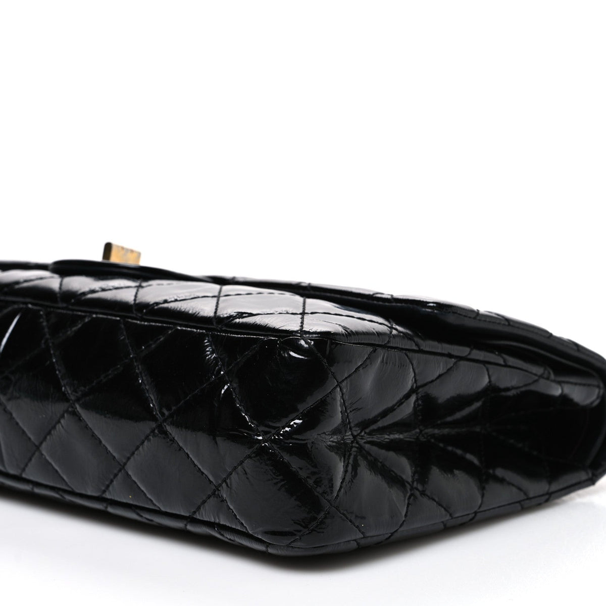 Distressed Patent Quilted 2.55 Reissue 227 Flap Black