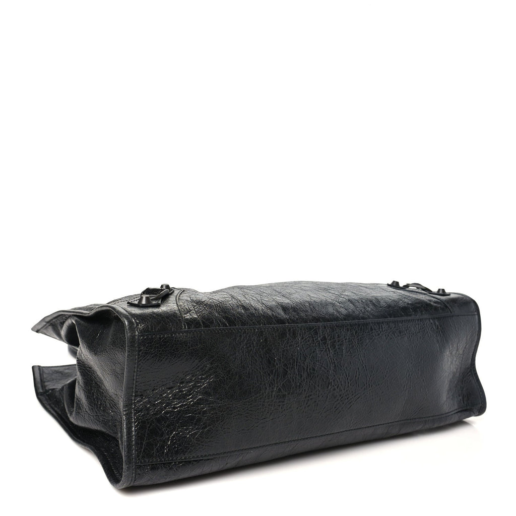 Agneau Arena Classic Hardware Medium Le City Tote Black