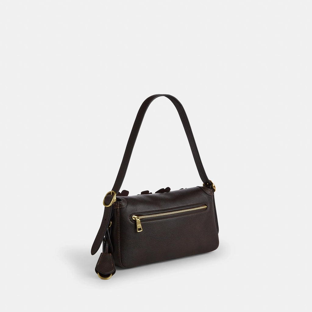 Coach Outlet Etta Small Flap Shoulder Bag With Floral Applique