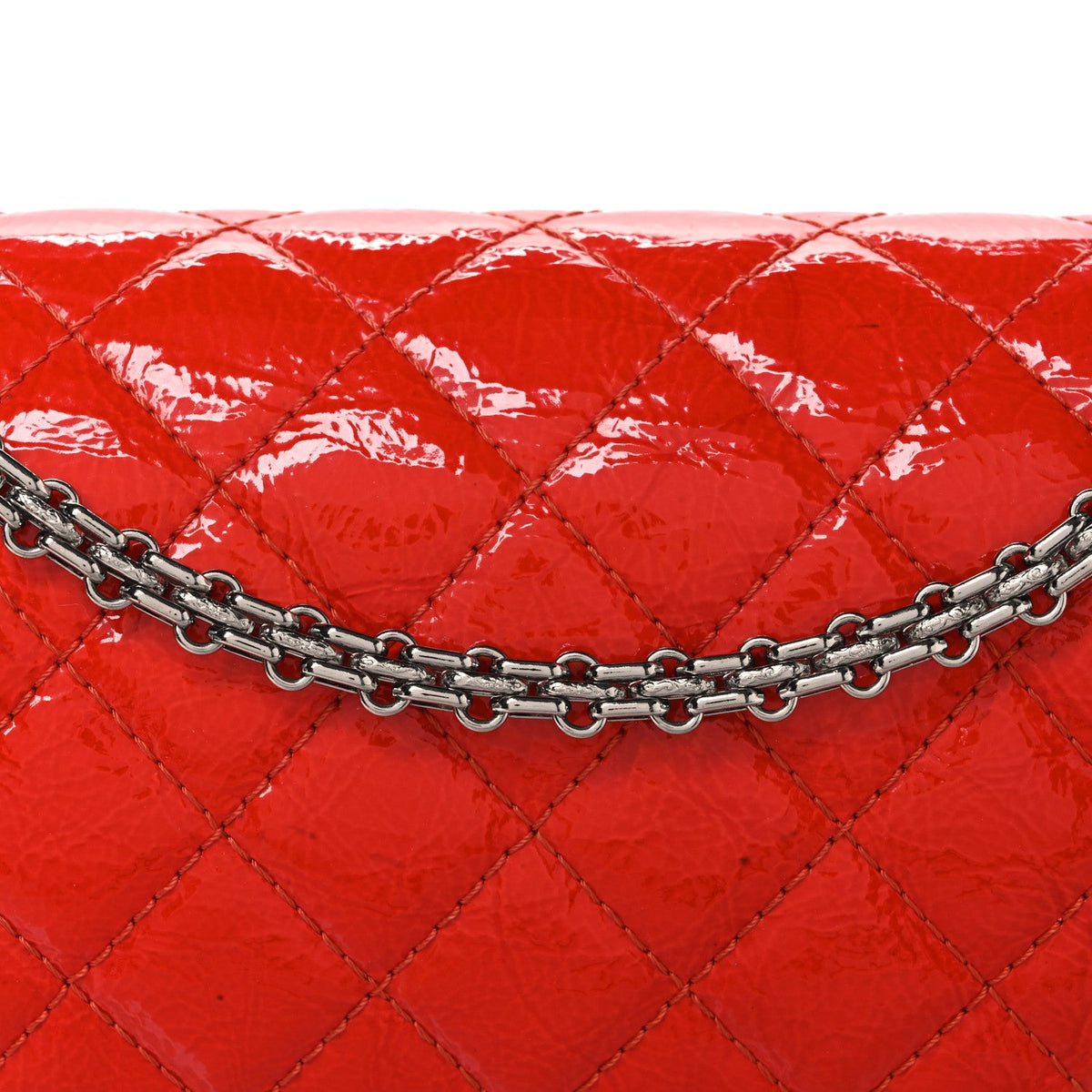Aged Glazed Calfskin Quilted 2.55 Reissue 226 Flap Red