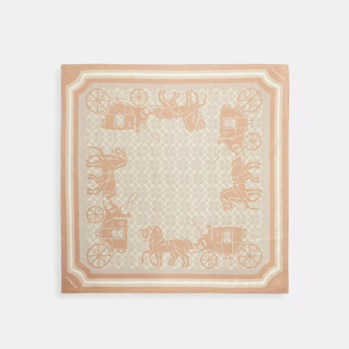Coach Outlet Signature Horse And Carriage Print Silk Square Scarf