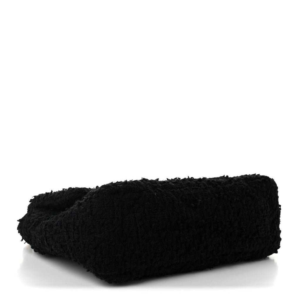 Tweed Quilted Medium Chanel 19 Flap Black