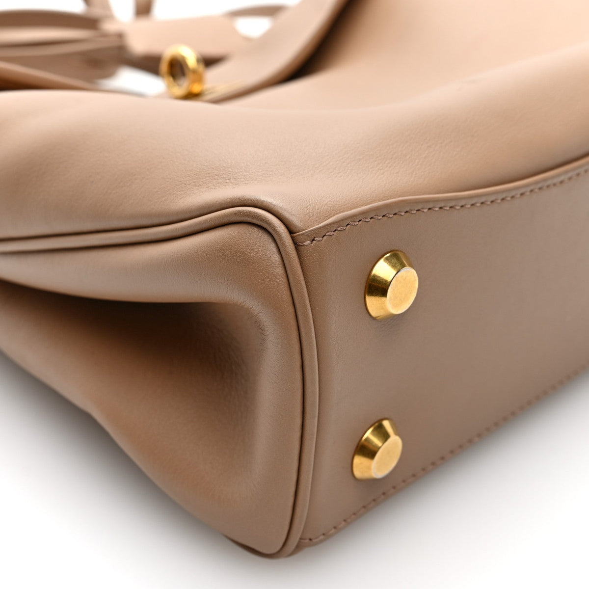 Natural Smooth Calfskin Mini Rodeo Top Handle Handbag Latte