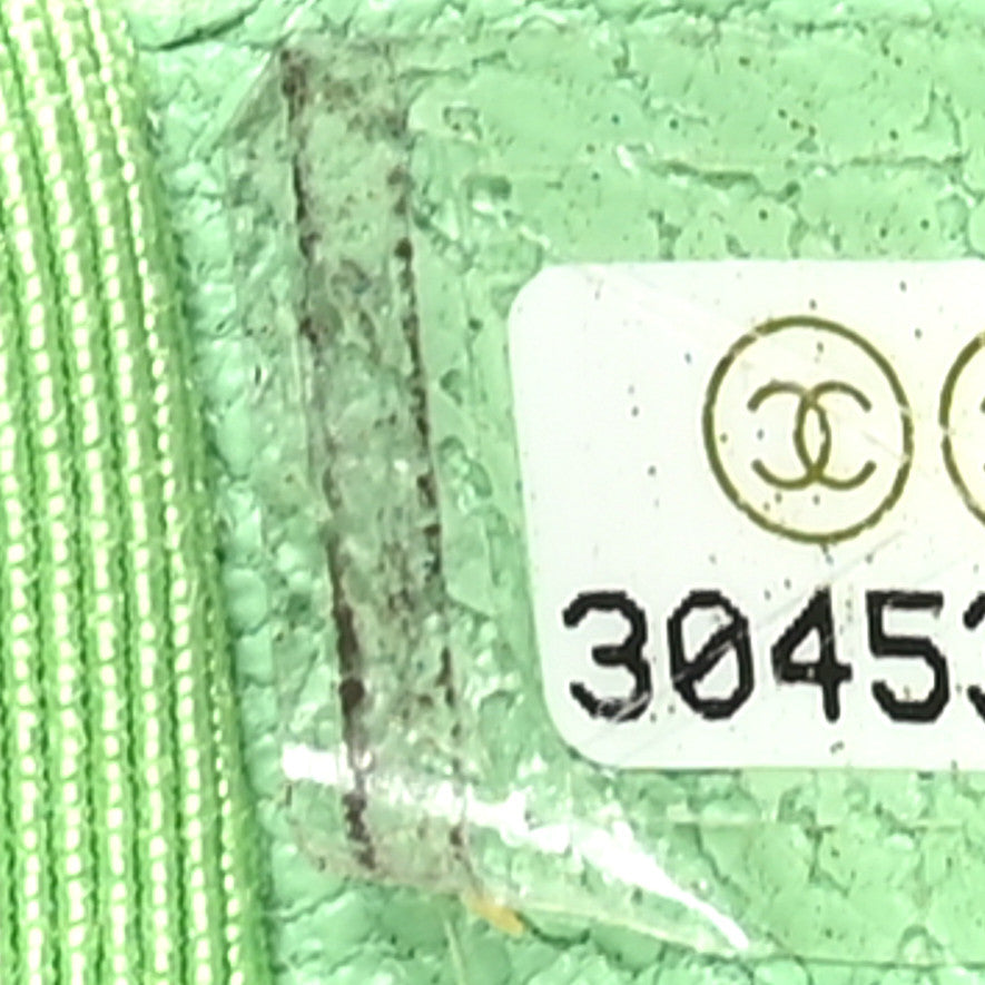 Goatskin Quilted Medium Chanel 19 Flap Light Green