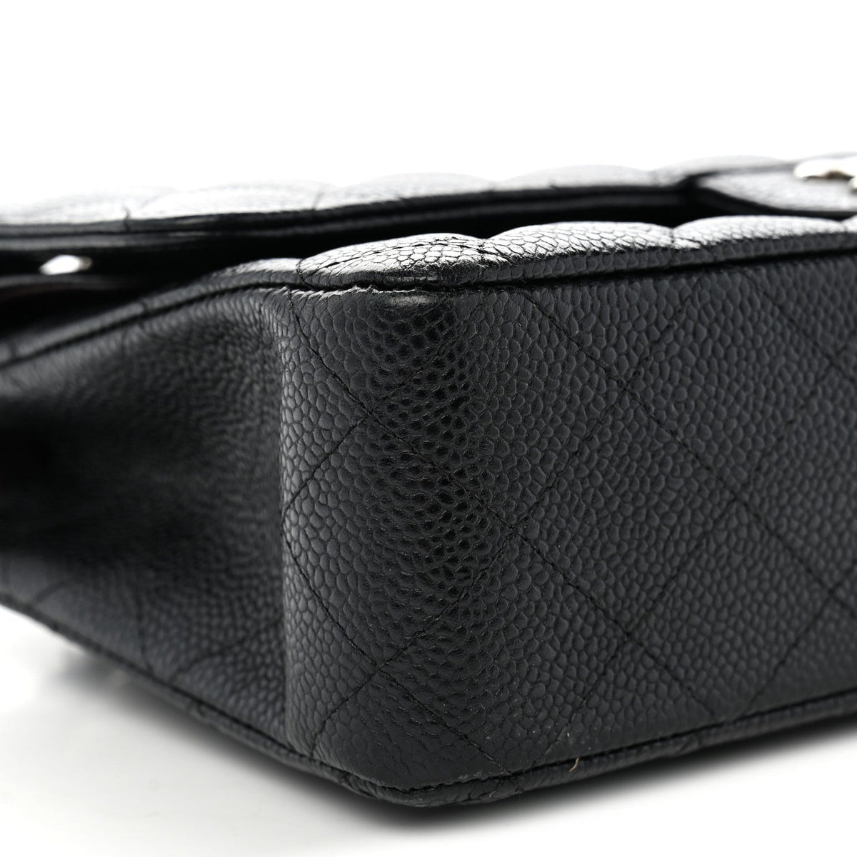 Caviar Quilted Medium Double Flap Black