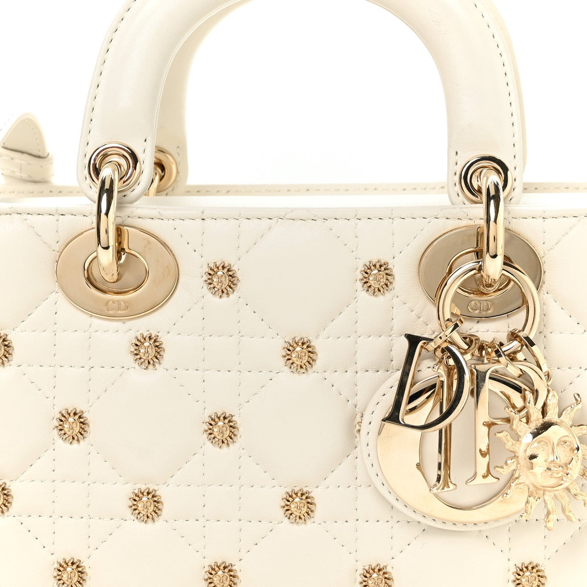 Lambskin Butterfly Cannage Lady D-Joy White