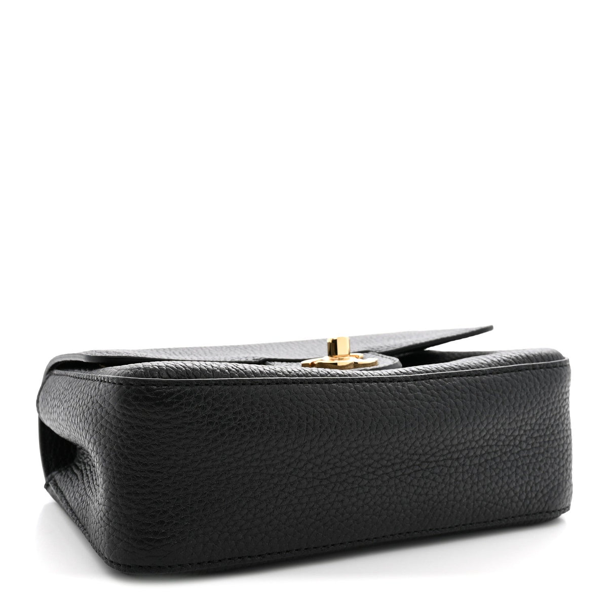 Grained Calfskin Mini Souplissimo Maxi Flap Black