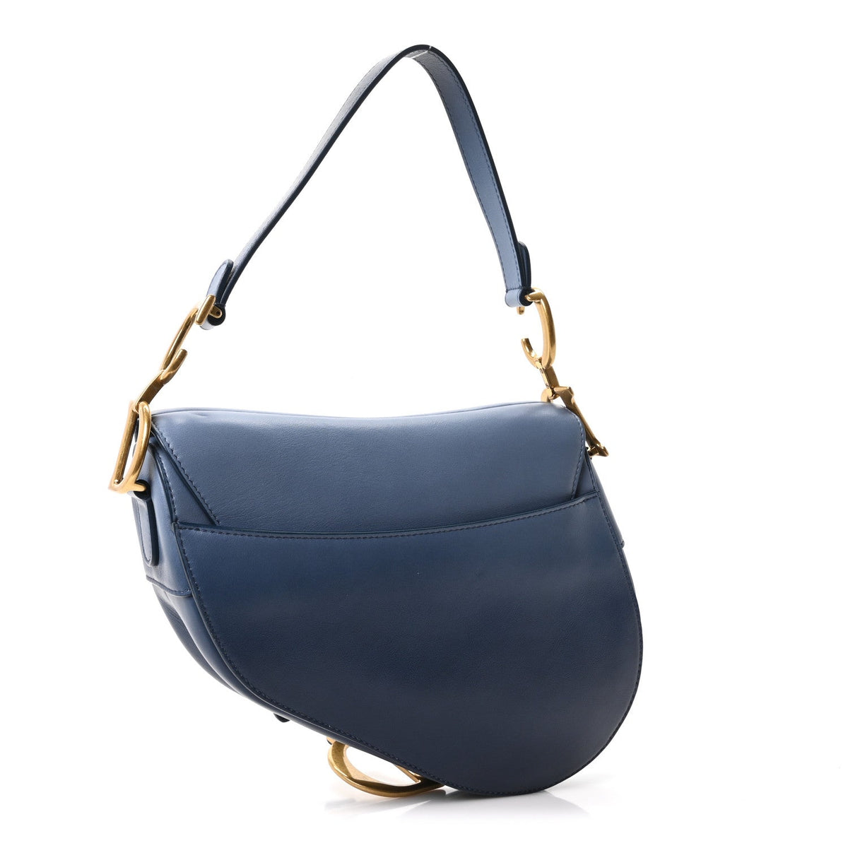 Calfskin Gradient Saddle Bag Indigo Blue