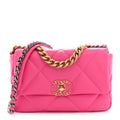 Lambskin Quilted Medium Chanel 19 Flap Dark Pink