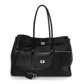 Smooth Calfskin Large Bel Air Carry All Bag Black