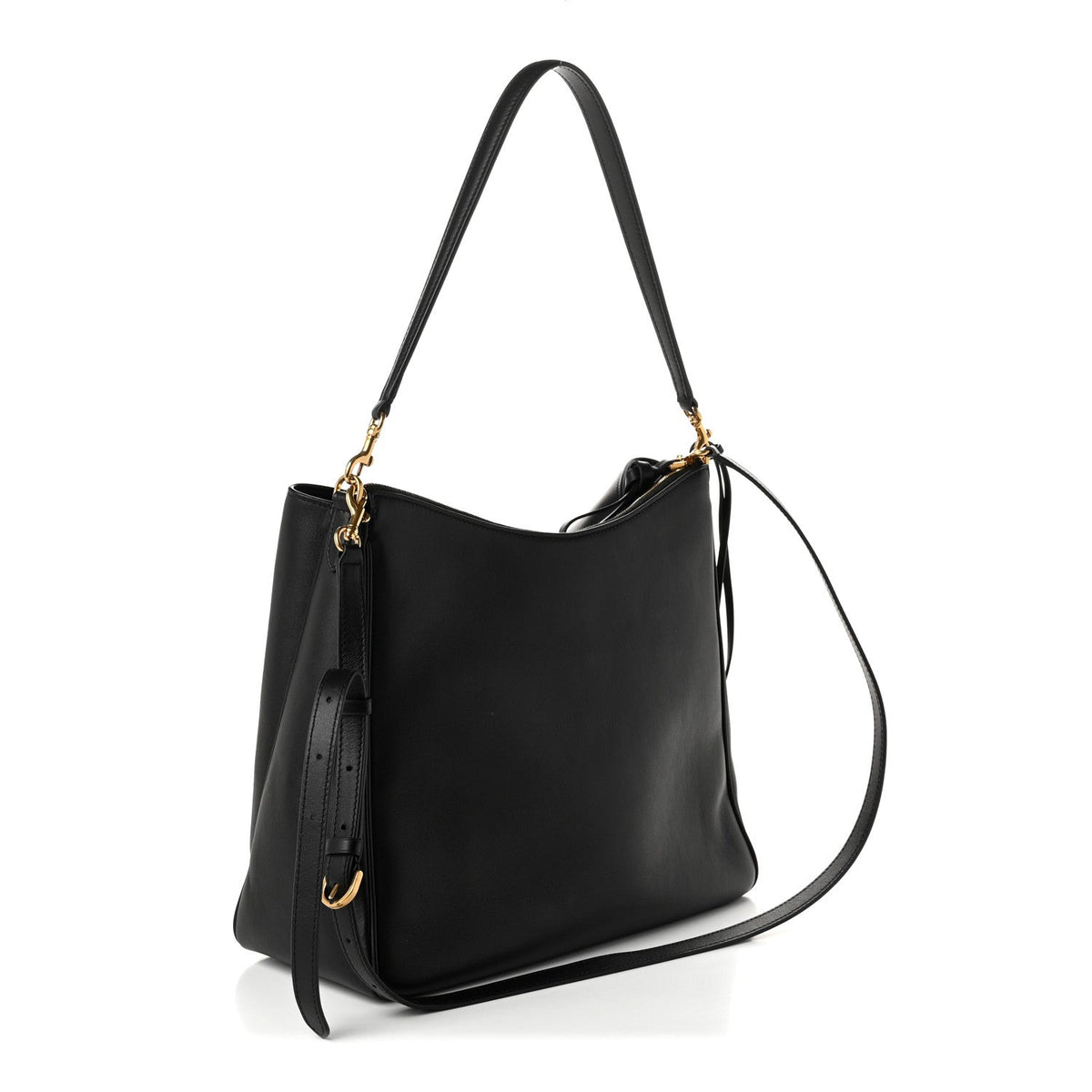 Natural Smooth Calfskin Medium Rodeo Hobo Black