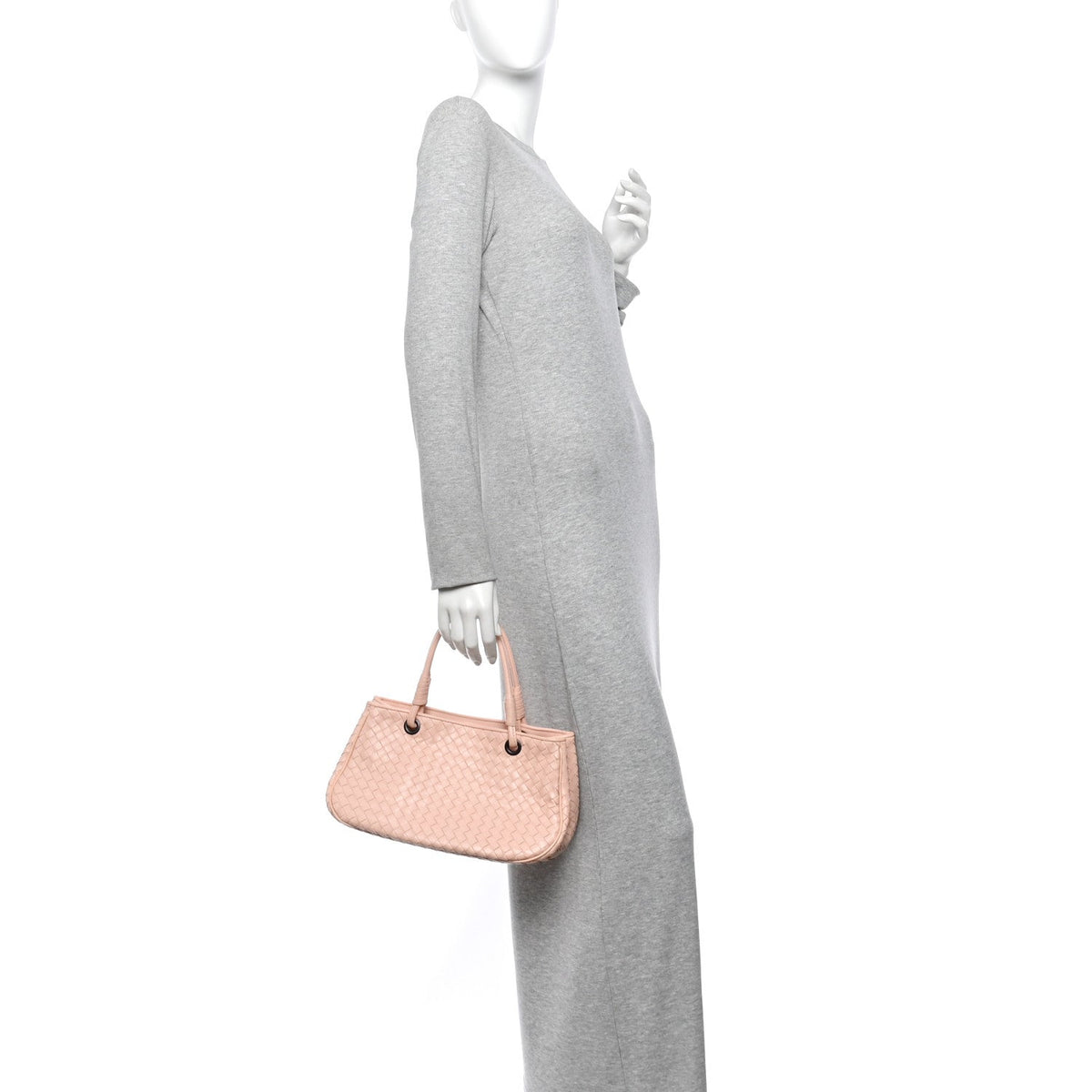Nappa Intrecciato Woven Tote Flamingo