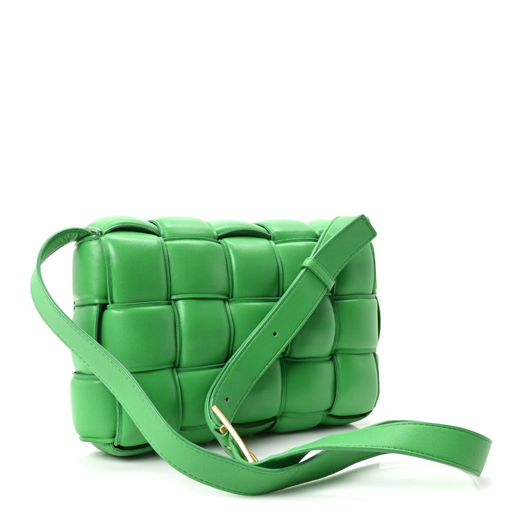 Nappa Maxi Intreccio Padded Cassette Crossbody Bag Parakeet