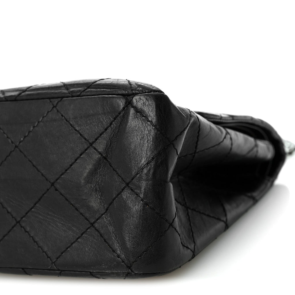 Aged Calfskin Quilted 2.55 Reissue 227 Flap Black