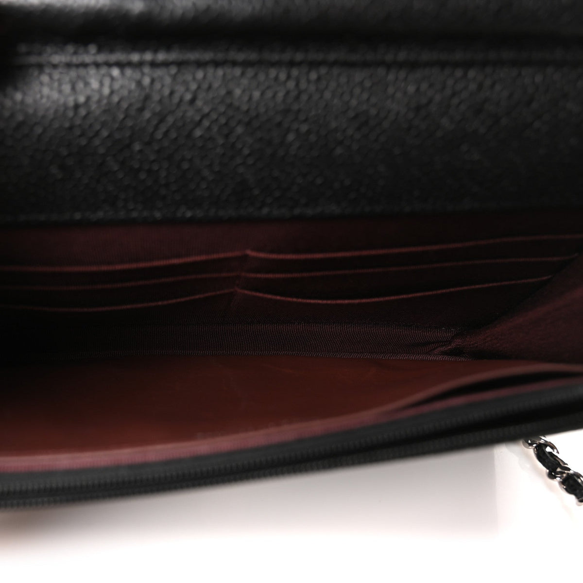 Caviar Quilted Wallet on Chain WOC Black