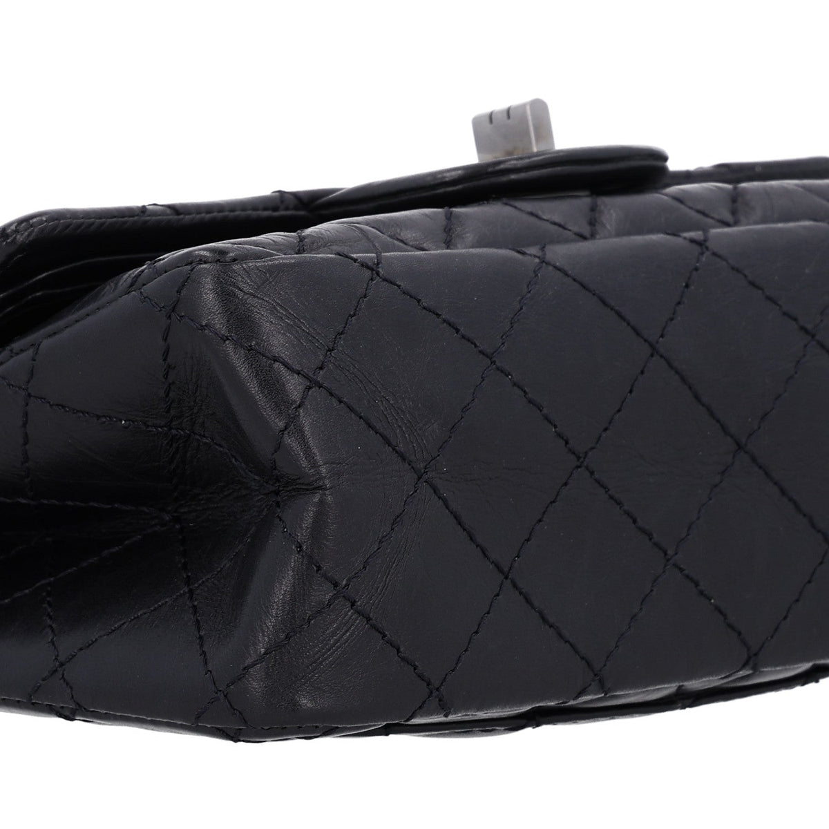 Aged Calfskin Quilted 2.55 Reissue Mini Flap Black