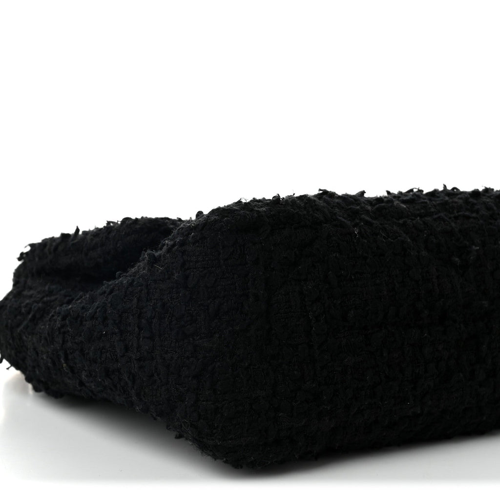 Tweed Quilted Medium Chanel 19 Flap Black