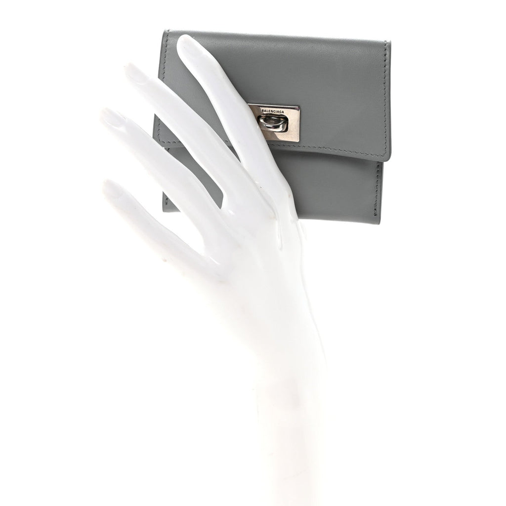 Smooth Calfskin Rodeo Flap Card Holder Cloud Grey