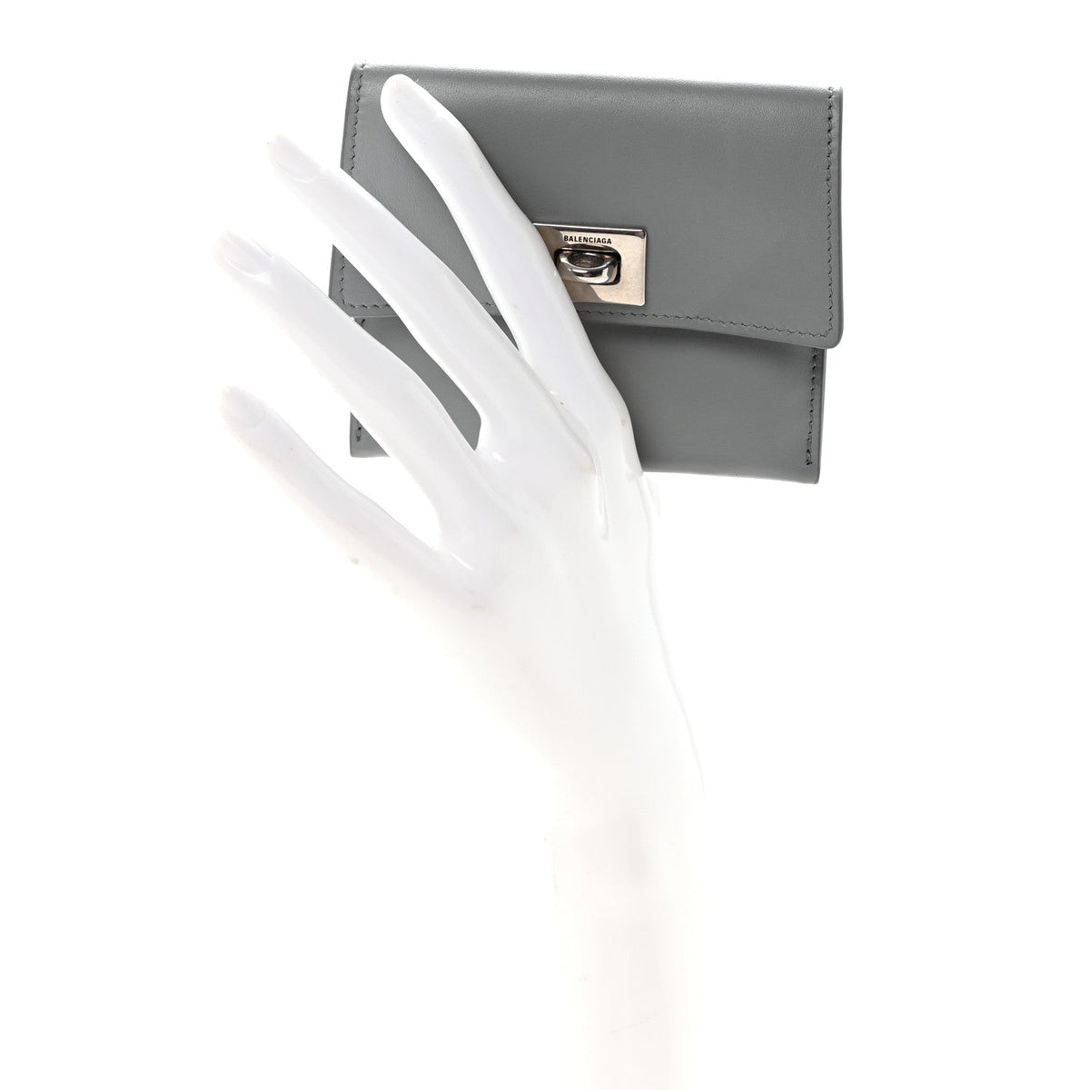 Smooth Calfskin Rodeo Flap Card Holder Cloud Grey