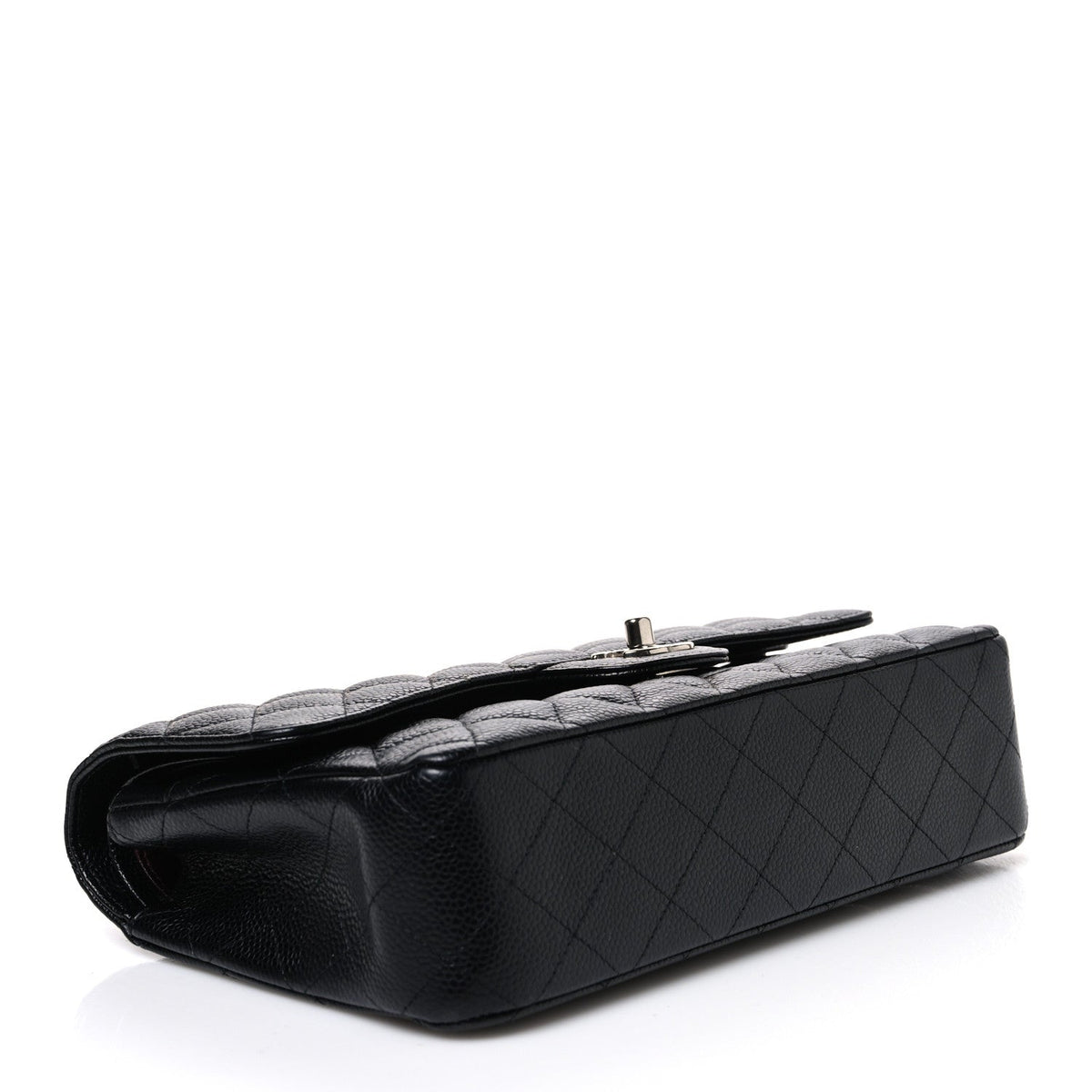 Caviar Quilted Medium Double Flap Black