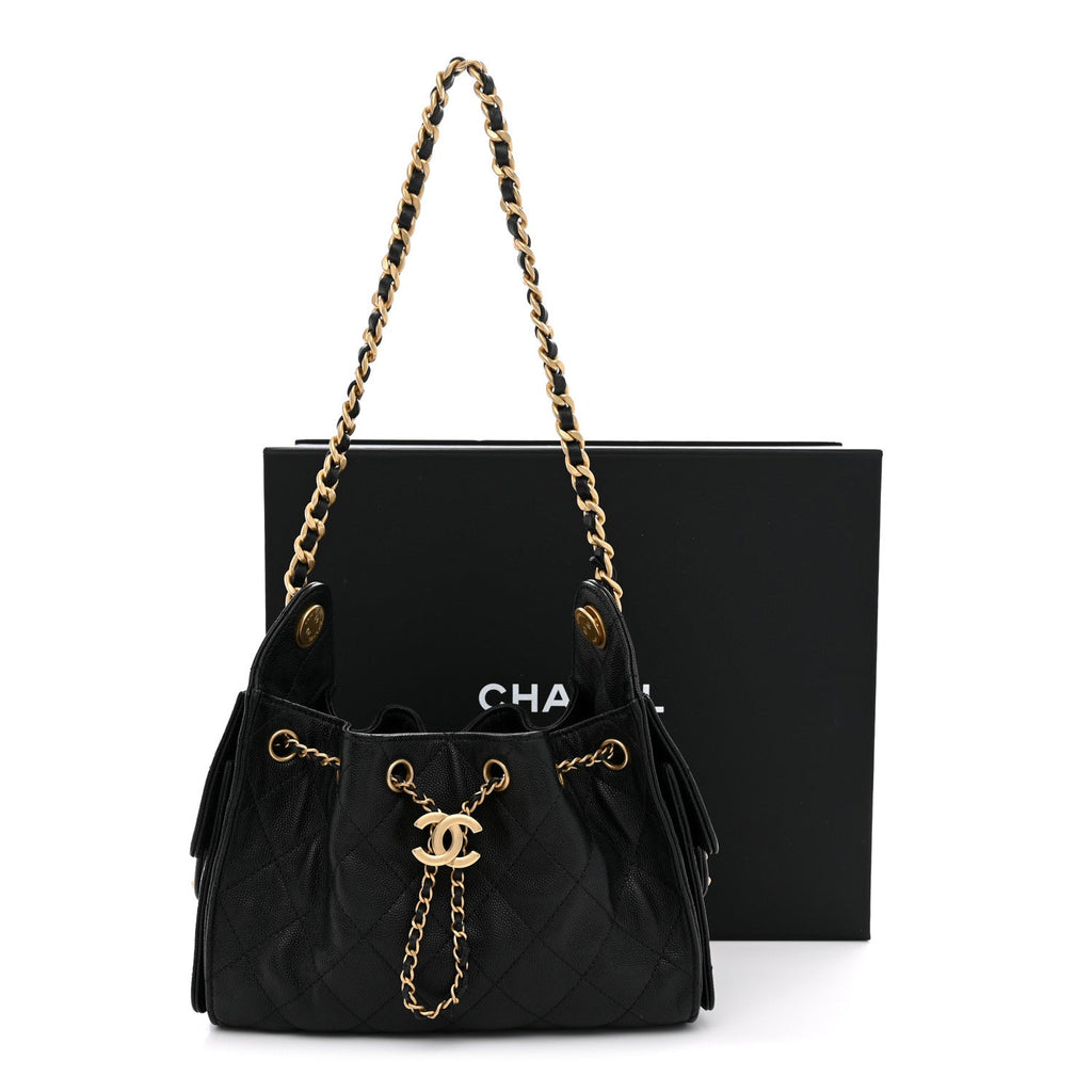 Caviar Quilted Mini Chanel 25 Handbag Black