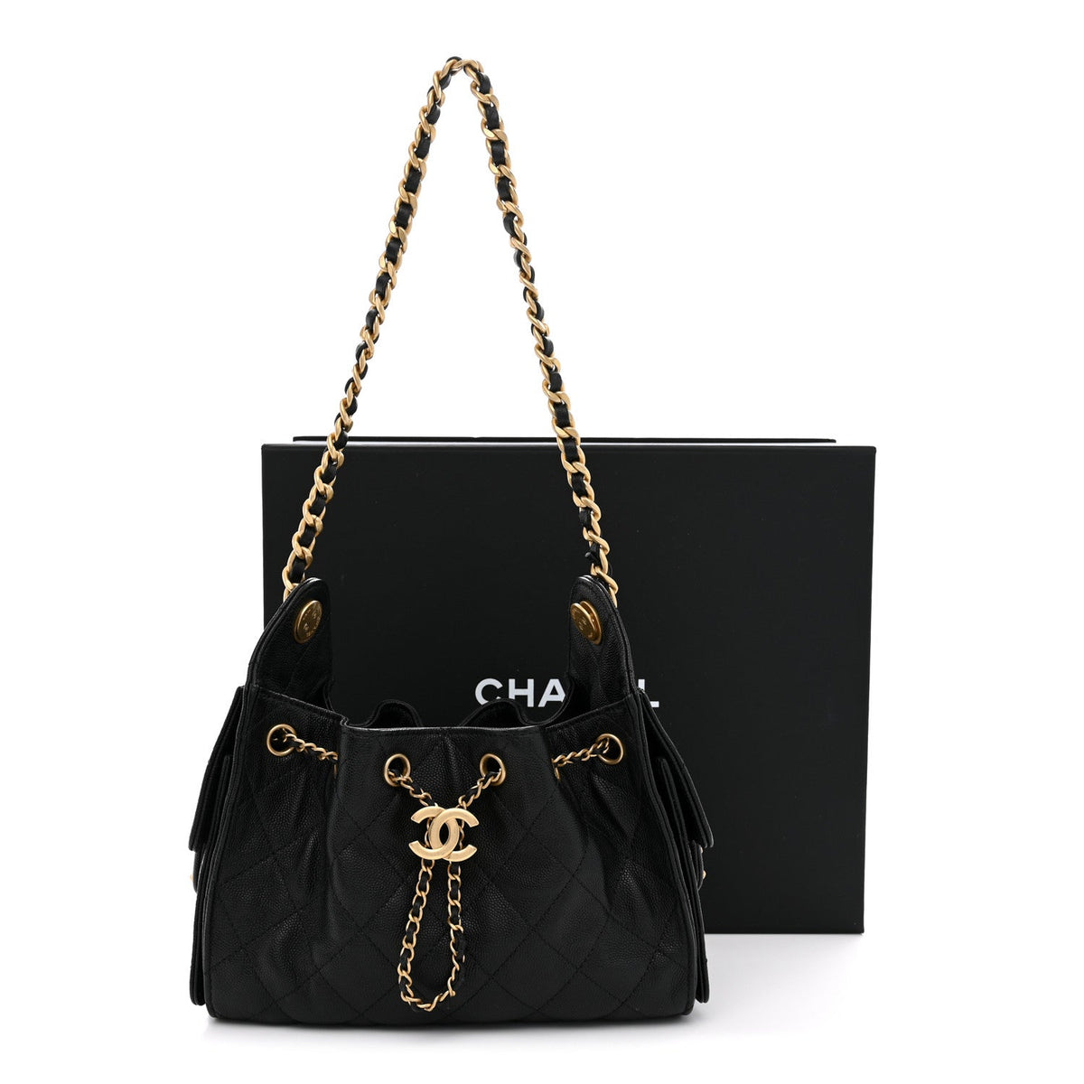 Caviar Quilted Mini Chanel 25 Handbag Black