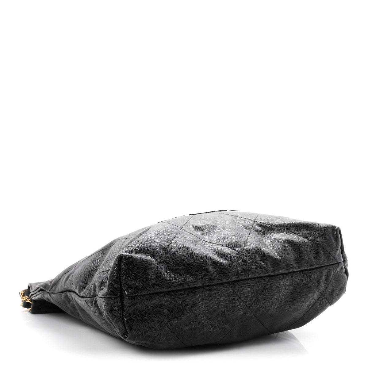 Shiny Caviar Quilted Monochrome Small Chanel 22  Black