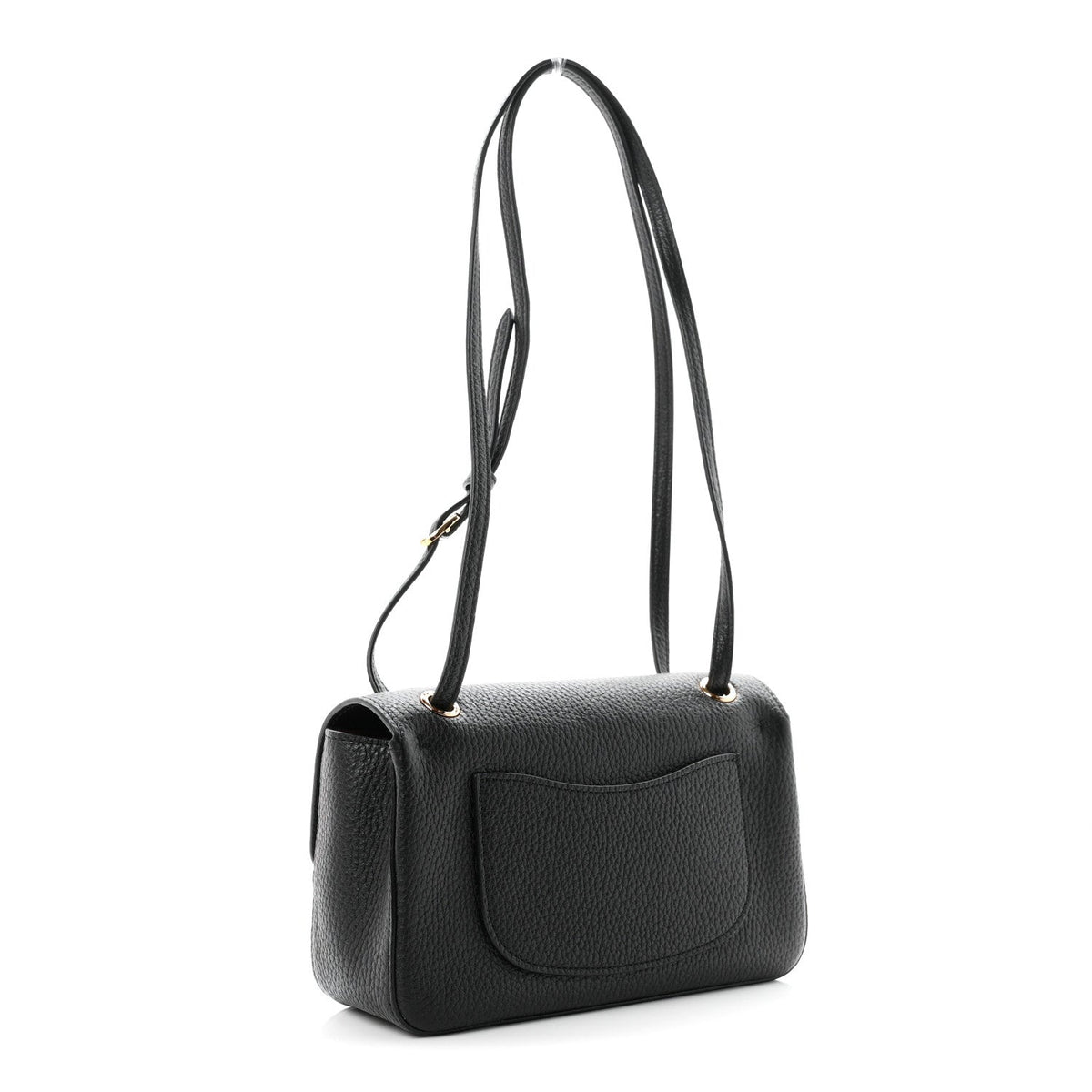 Grained Calfskin Mini Souplissimo Maxi Flap Black