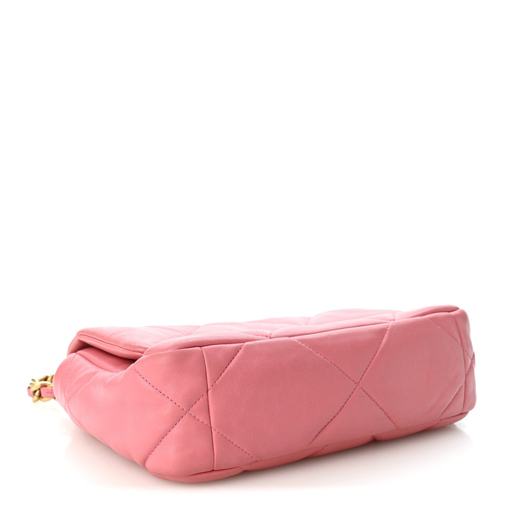 Lambskin Quilted Medium Chanel 19 Flap Pink
