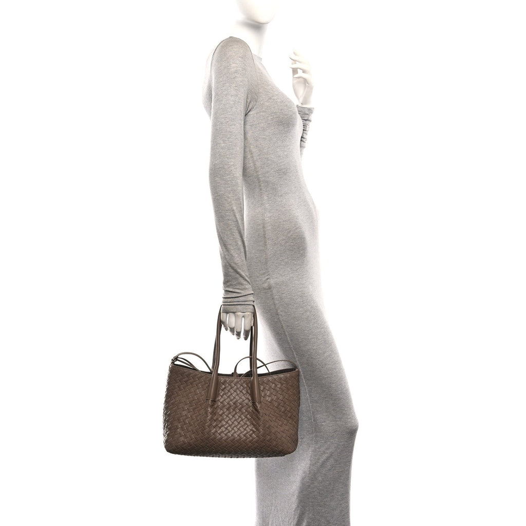 Calfskin Intrecciato Medium Pinacoteca Reversible Tote Pinecone Fondant