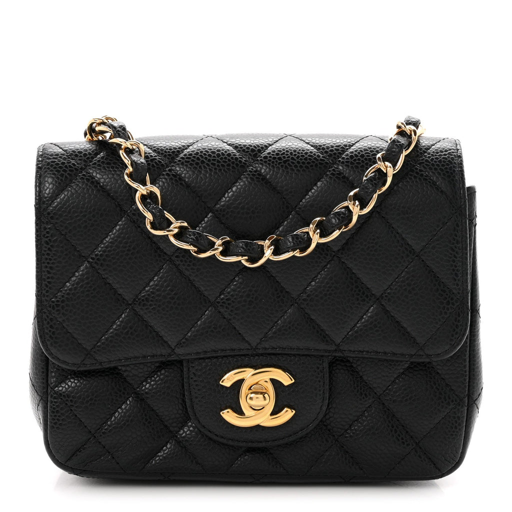 Caviar Quilted Mini Square Flap Black