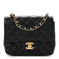 Caviar Quilted Mini Square Flap Black