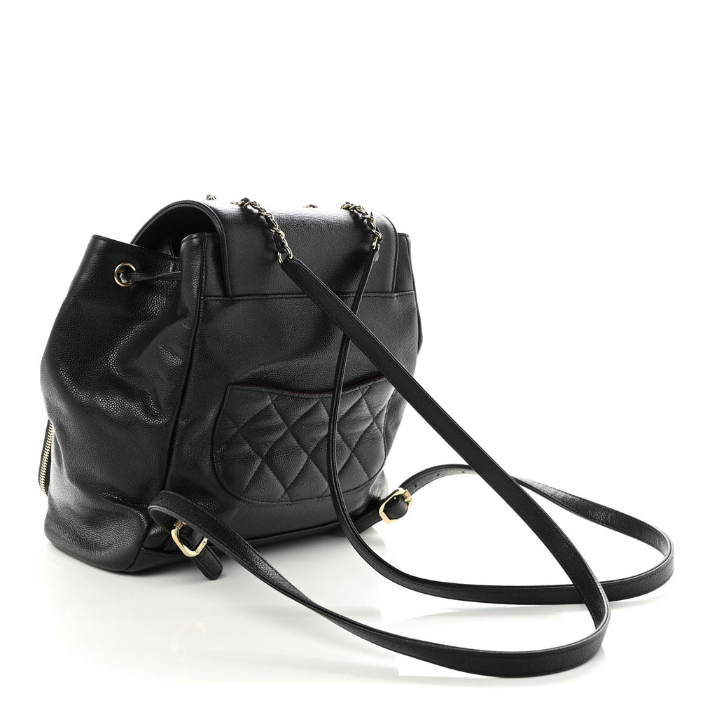 Caviar Quilted Business Affinity Backpack Black