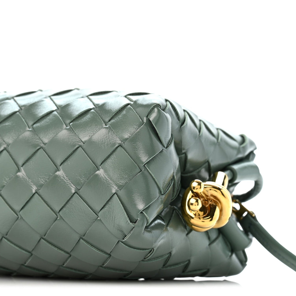Polished Nappa Intrecciato Knot Mini Loop Camera Bag Aloe