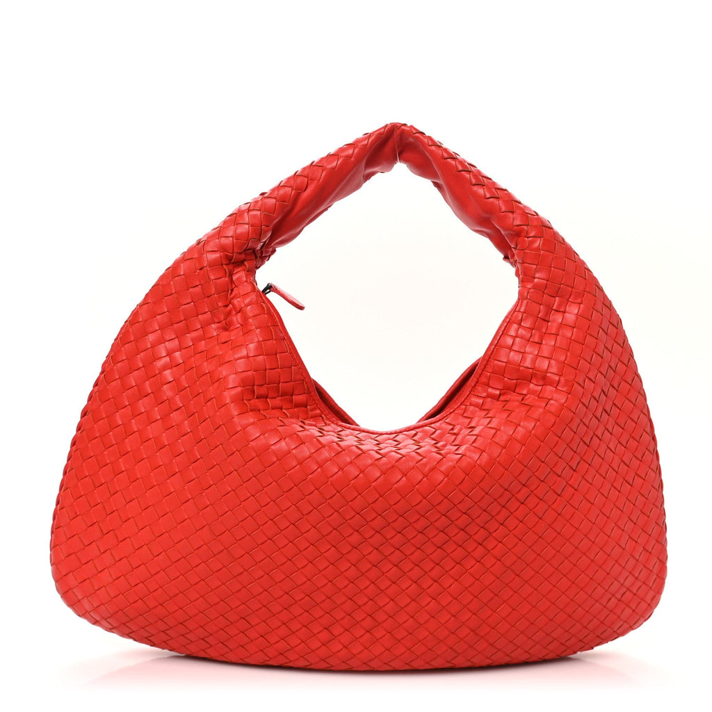 Nappa Intrecciato Large Veneta Hobo Red