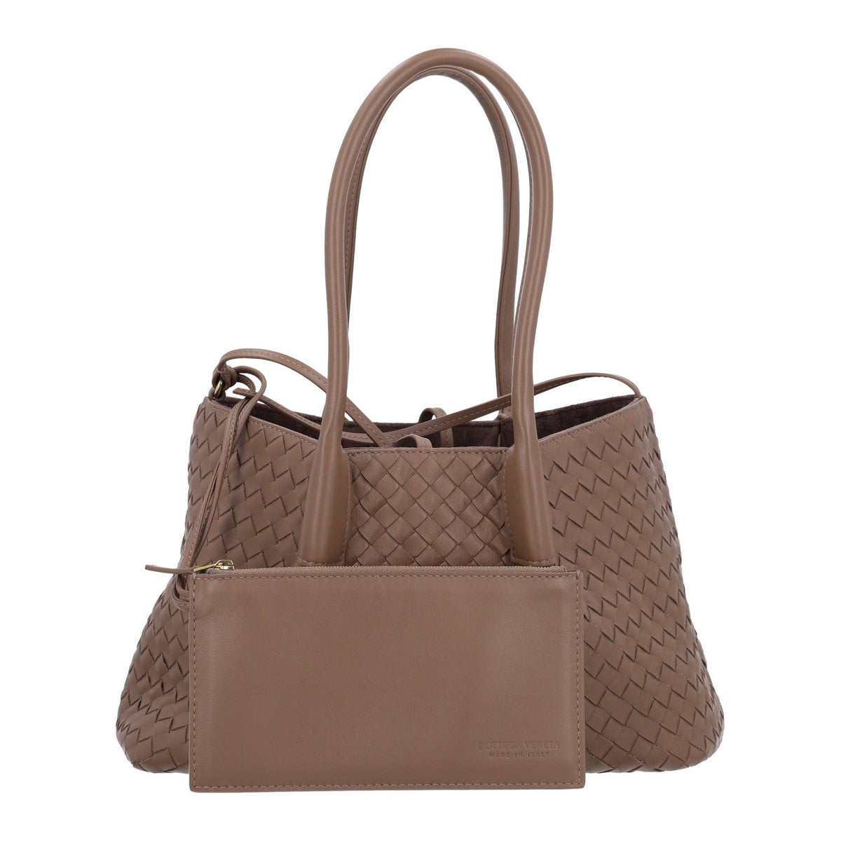 Calfskin Intrecciato Medium Pinacoteca Reversible Tote Pinecone Fondant