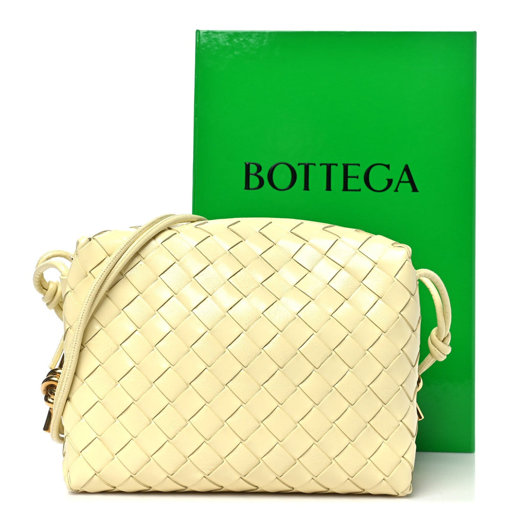 Polished Nappa Intrecciato Knot Small Loop Camera Bag Zest Washed