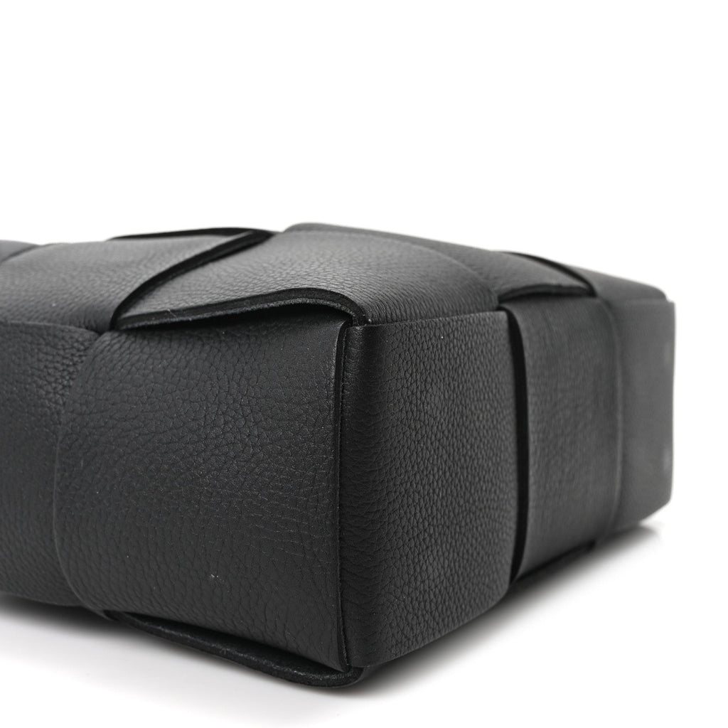 Grained Calfskin Maxi Intrecciato Mini Arco Tote Black
