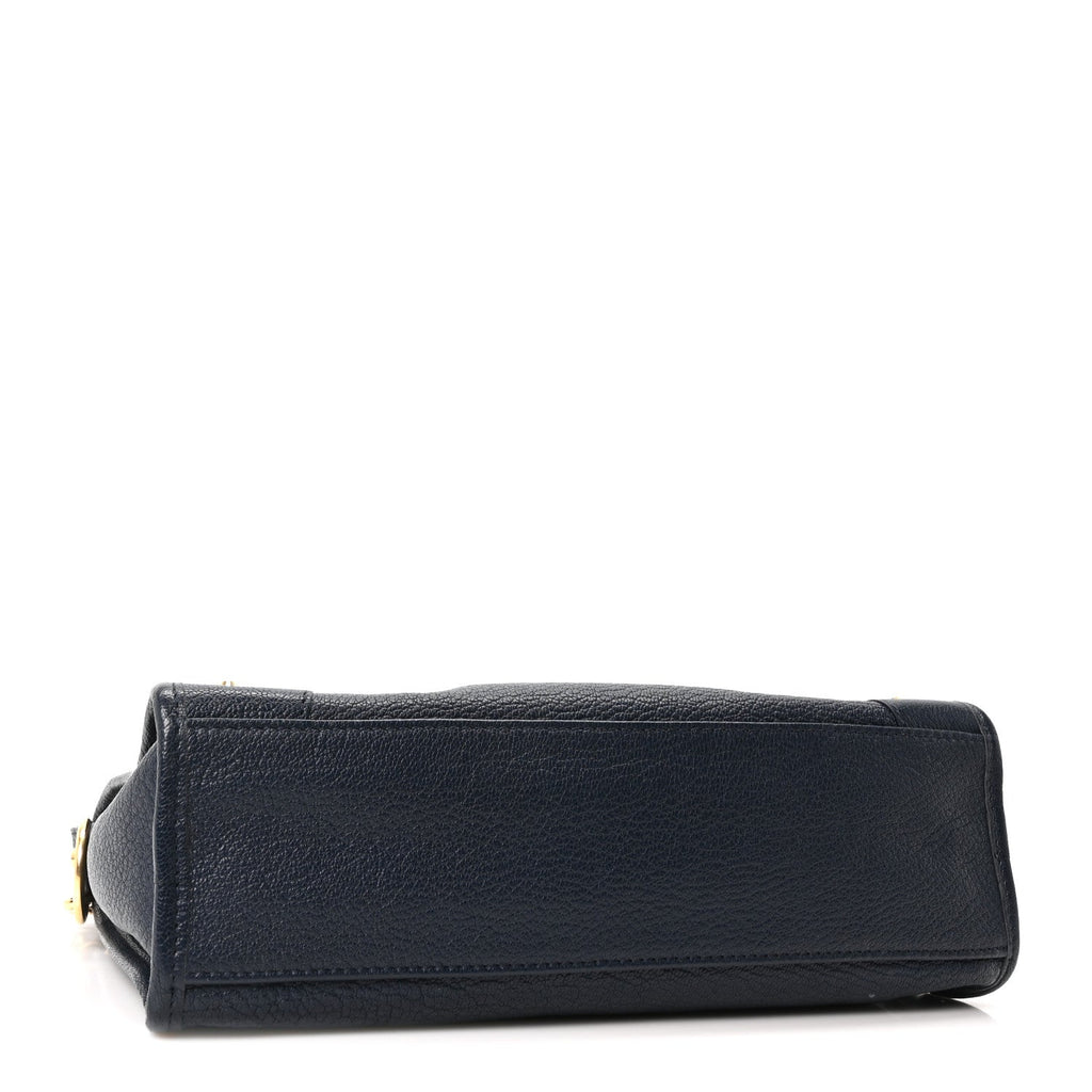 Chevre Gold Metallic Edge Hardware S City Bleu Nuit Dark Sea